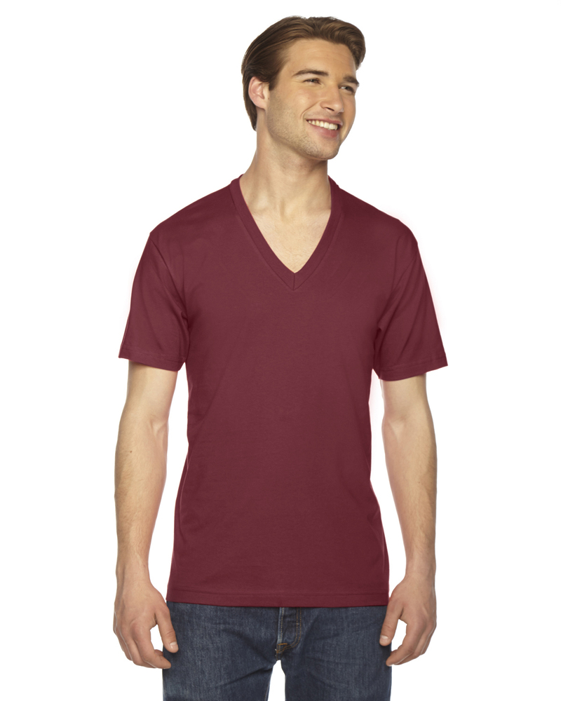 American Apparel 2456 Fine Jersey S/S V Neck Front Fullsize"