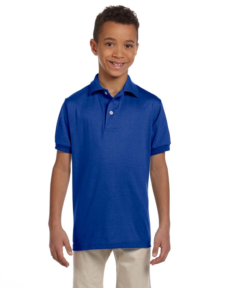 jerzees 437y youth 5.6 oz. spotshield™ jersey polo Front Fullsize