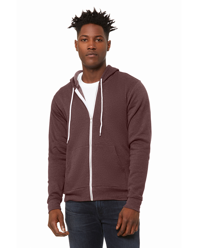 Bella + Canvas 3739 Unisex Sponge Fleece Full-Zip Hooded Sweatshirt Front Fullsize"