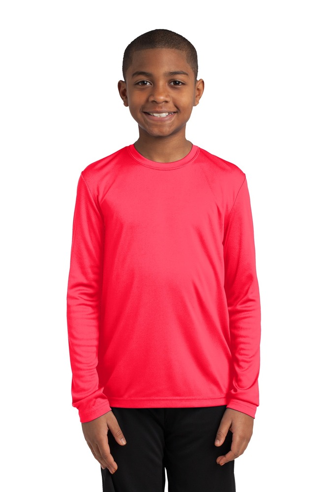 Sport-Tek YST350LS Youth Long Sleeve PosiCharge ® Competitor™ Tee Front Fullsize"