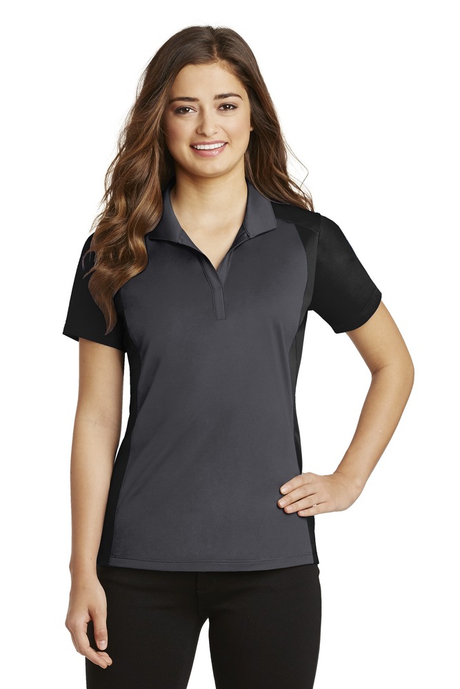 Sport-Tek LST652 Ladies Colorblock Micropique Sport-Wick ® Polo Front Fullsize"