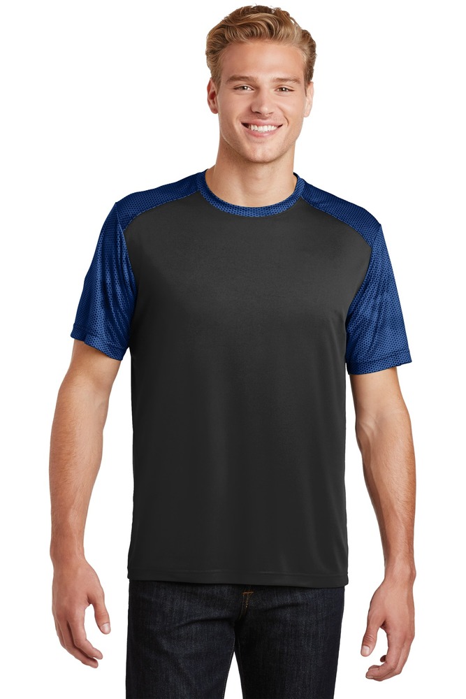 Sport-Tek ST371 | CamoHex Colorblock Tee | ShirtSpace