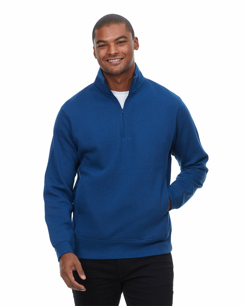 threadfast apparel 320q unisex ultimate fleece quarter-zip sweatshirt Front Fullsize