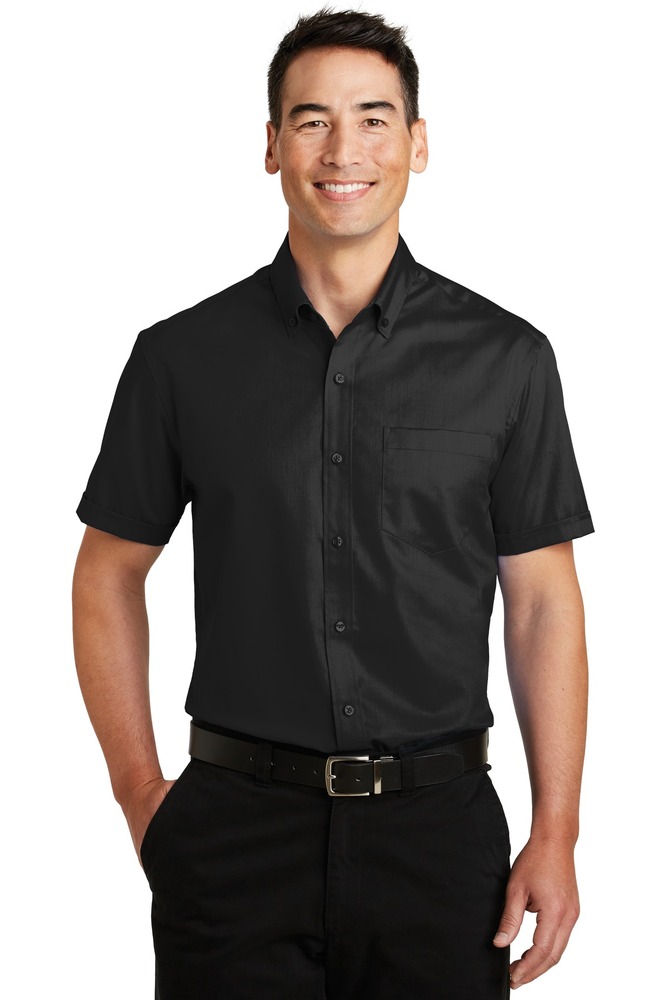 port authority s664 short sleeve superpro ™ twill shirt Front Fullsize