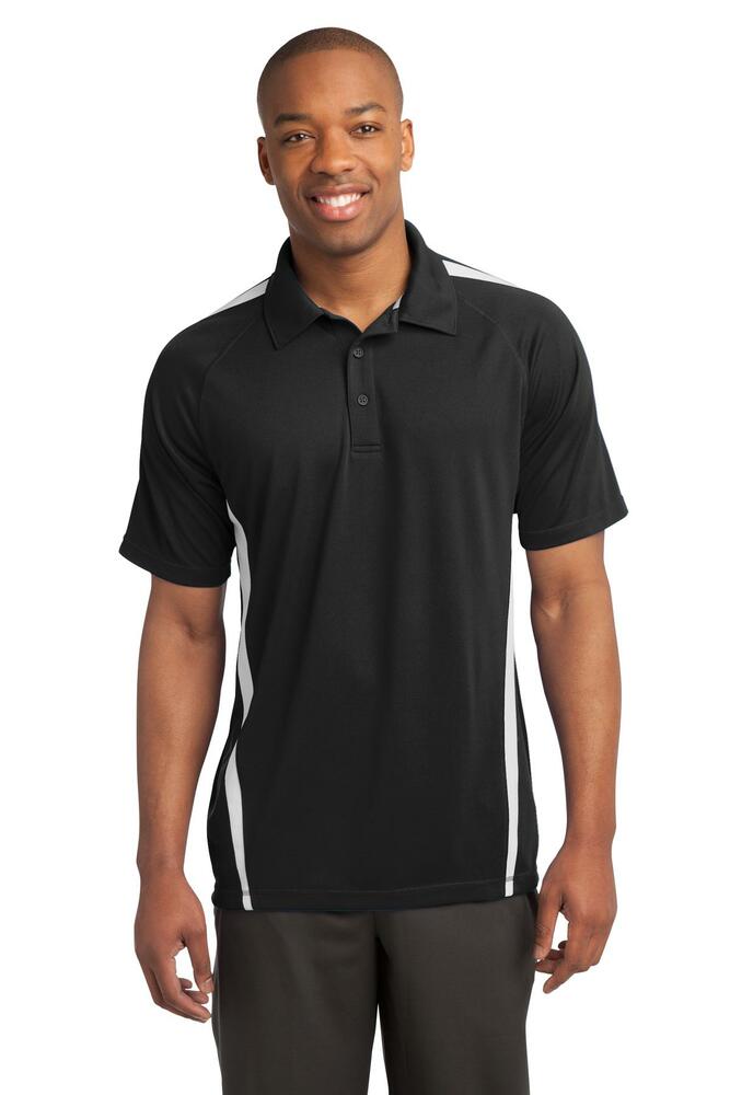 sport-tek st685 posicharge ® micro-mesh colorblock polo Front Fullsize
