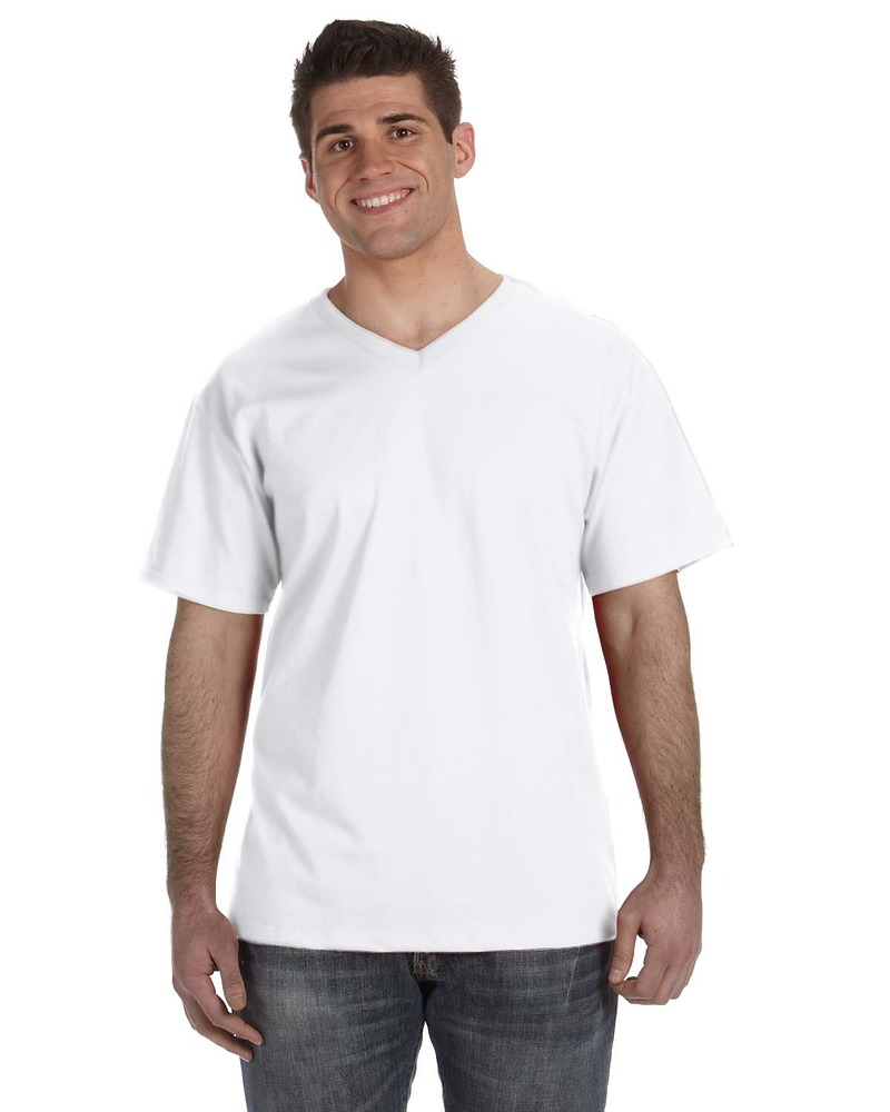 fruit of the loom 39vr adult 5 oz. hd cotton™ v-neck t-shirt Front Fullsize