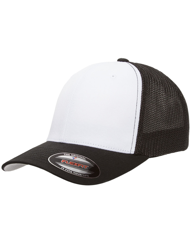 yupoong 6511w flexfit trucker mesh with white front panels cap Front Fullsize