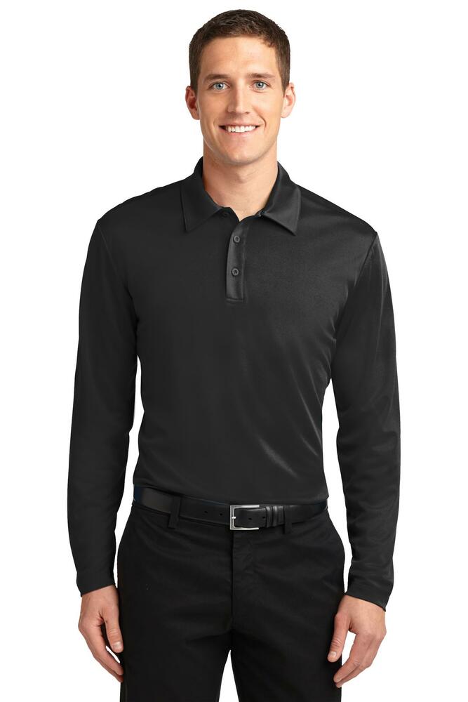 port authority k540ls silk touch™ performance long sleeve polo Front Fullsize