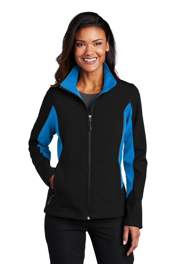 Port Authority L318 Ladies Core Colorblock Soft Shell Jacket Front Fullsize"
