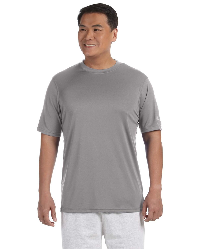 Champion CW22 Adult 4.1 oz. Double Dry Interlock T Shirt Stone Gray S