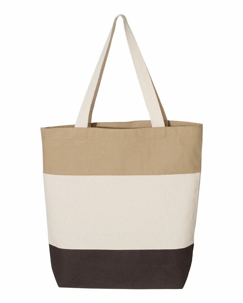 q-tees q125900 11l tri-color tote Front Fullsize