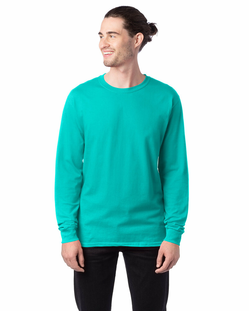 hanes 5286 men's 5.2 oz. comfortsoft® cotton long-sleeve t-shirt Front Fullsize
