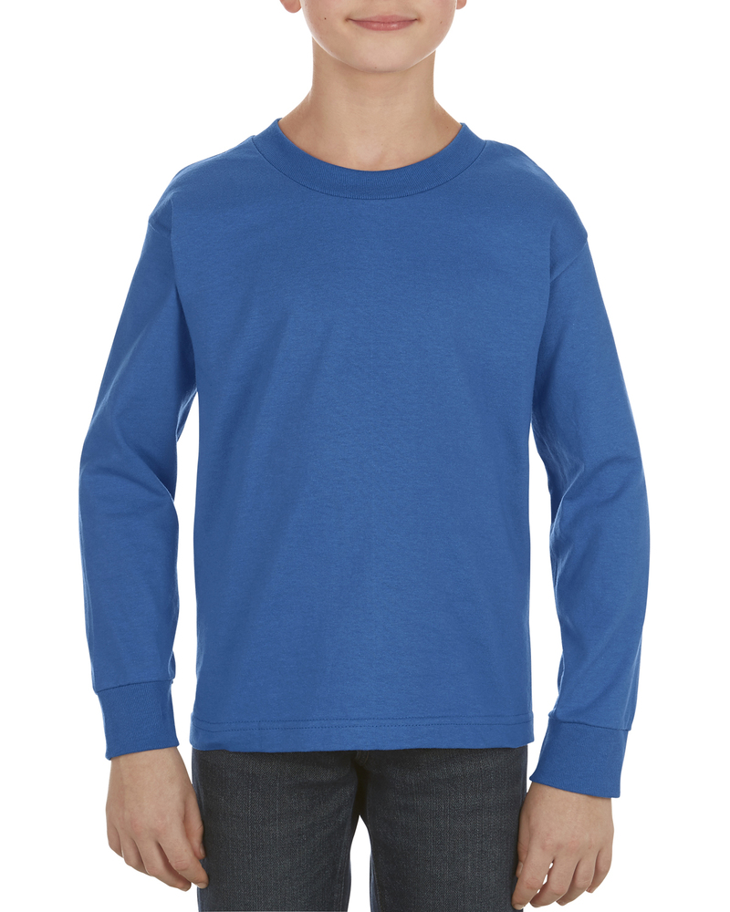alstyle al3384 youth 6.0 oz., 100% cotton long-sleeve t-shirt Front Fullsize