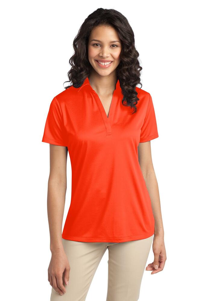 port authority l540 ladies silk touch™ performance polo Front Fullsize