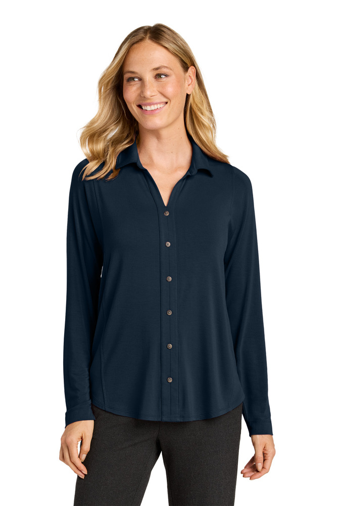 port authority lk5602 women's luxe knit button tunic Front Fullsize
