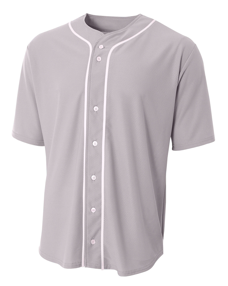 A4 NB4184 Youth Short Sleeve Full Button Baseball Jersey Front Fullsize"