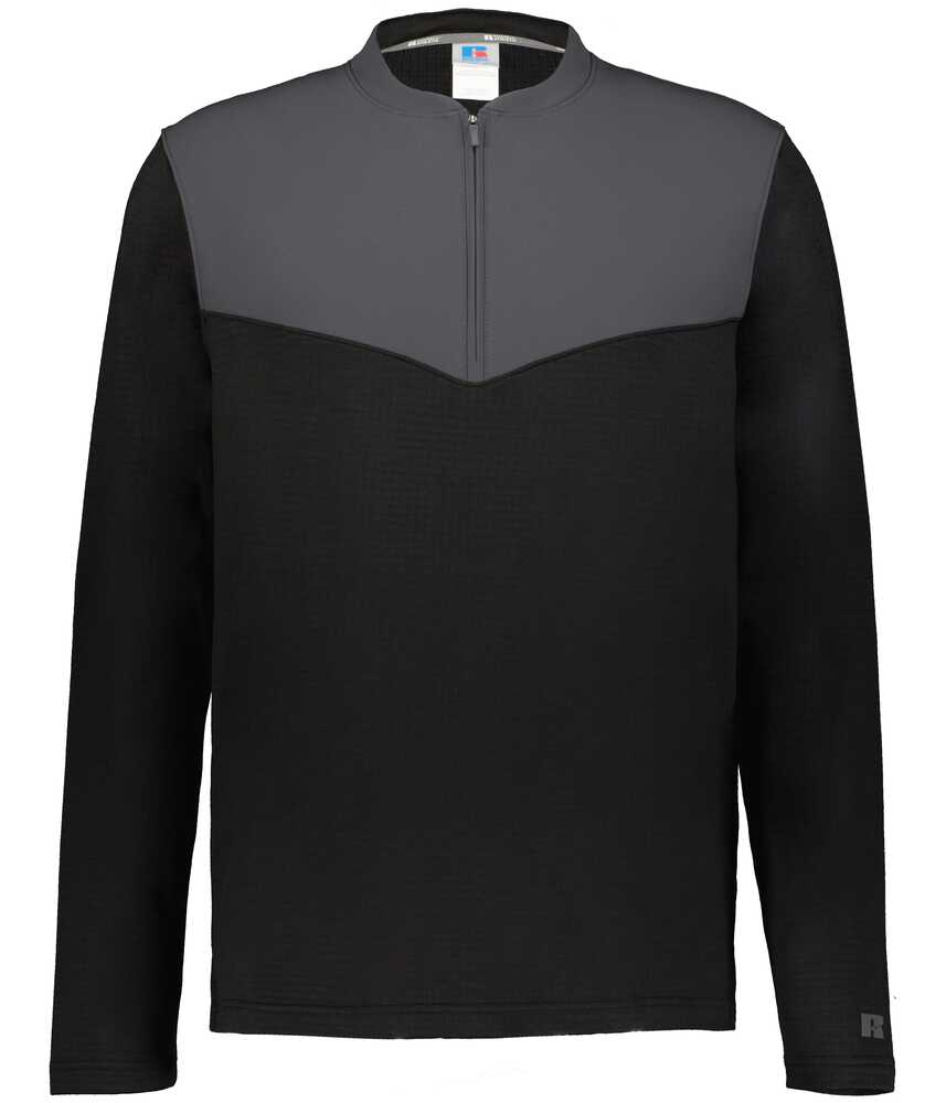 russell athletic r03gkm sideline grid 1/4 zip pullover Front Fullsize