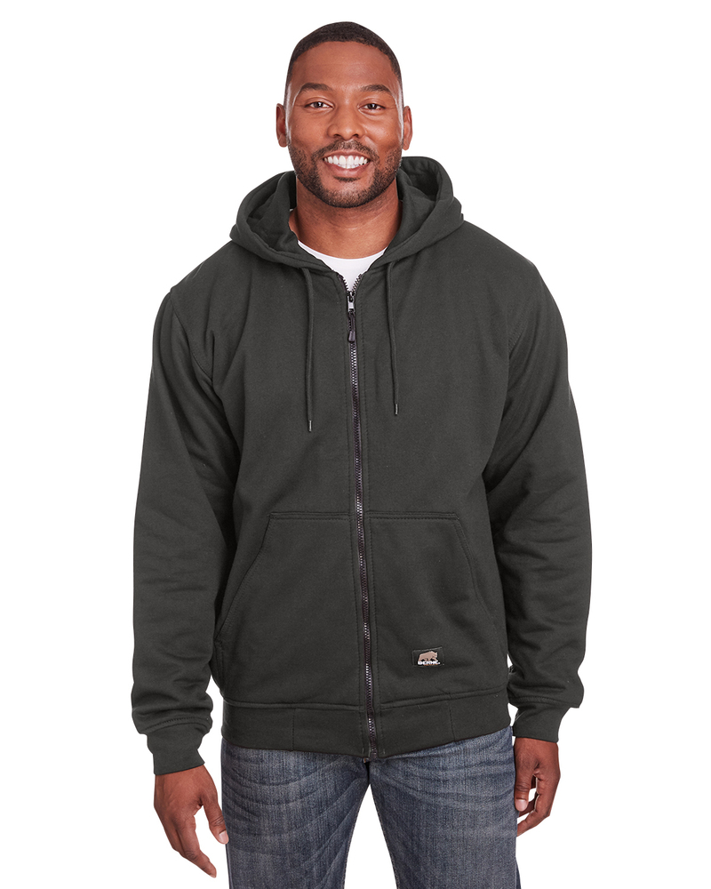 berne sz101t men's tall heritage thermal-lined full-zip hooded sweatshirt Front Fullsize