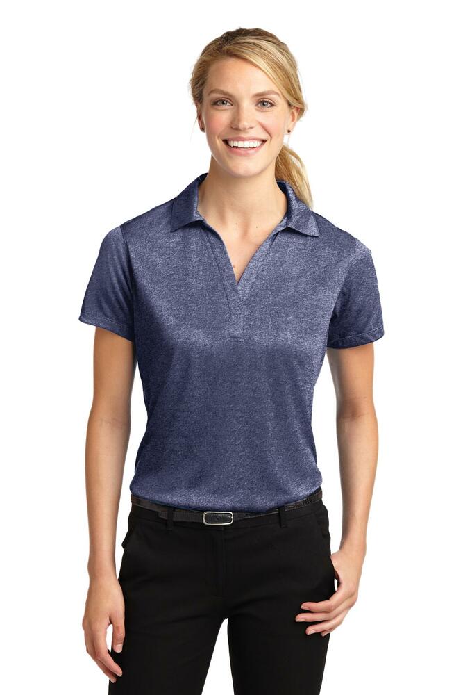 Sport-Tek LST660 Ladies Heather Contender™ Polo Front Fullsize"