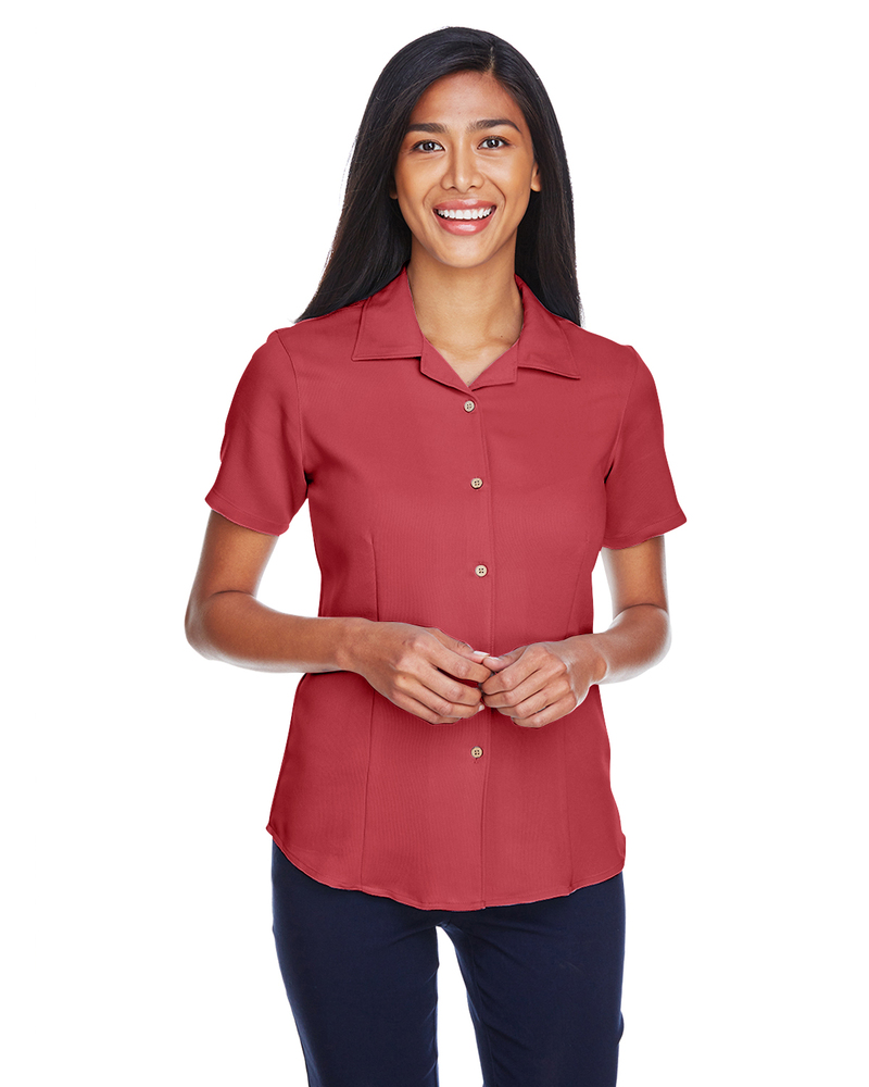 Harriton M570W Ladies' Bahama Cord Camp Shirt Front Fullsize"