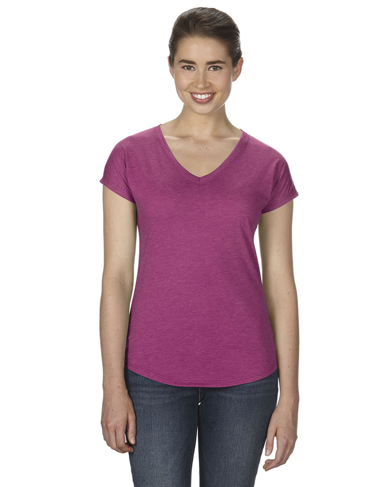 anvil 6750vl ladies tri-blend v-neck tee Front Fullsize