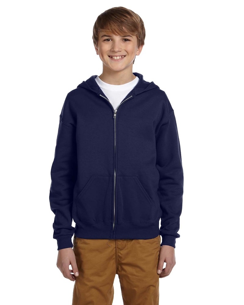 jerzees 993b youth nublend ® full-zip hooded sweatshirt Front Fullsize
