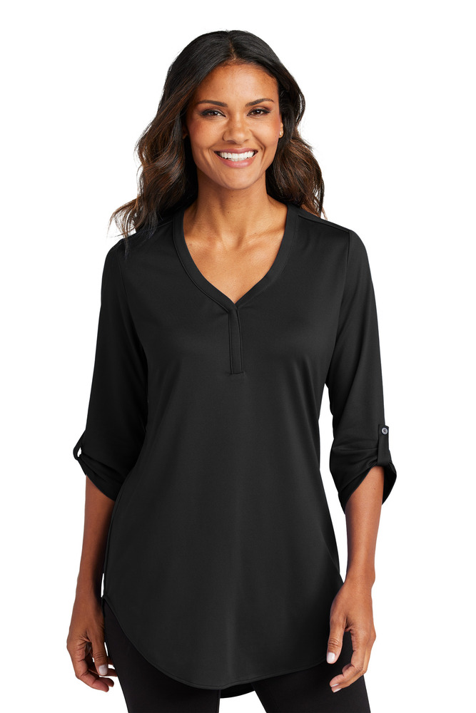 port authority lk6840 ladies city stretch 3/4-sleeve tunic Front Fullsize