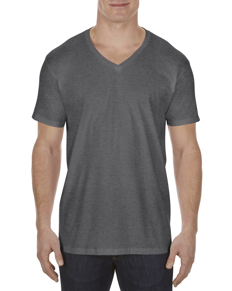 alstyle al5300 adult 4.3 oz., ringspun cotton v-neck t-shirt Front Fullsize