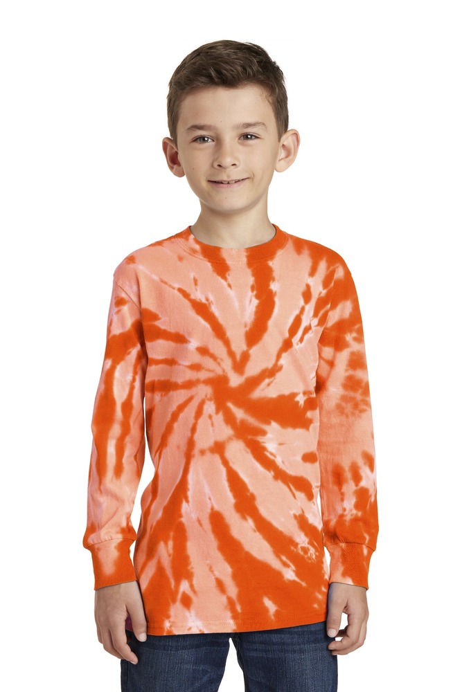 port & company pc147yls youth tie-dye long sleeve tee Front Fullsize