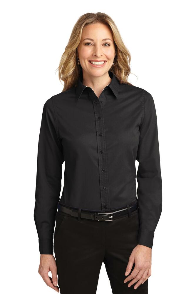 port authority l608 ladies long sleeve easy care shirt Front Fullsize