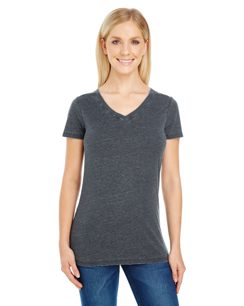 threadfast apparel 208b ladies' vintage dye short-sleeve v-neck t-shirt Front Fullsize