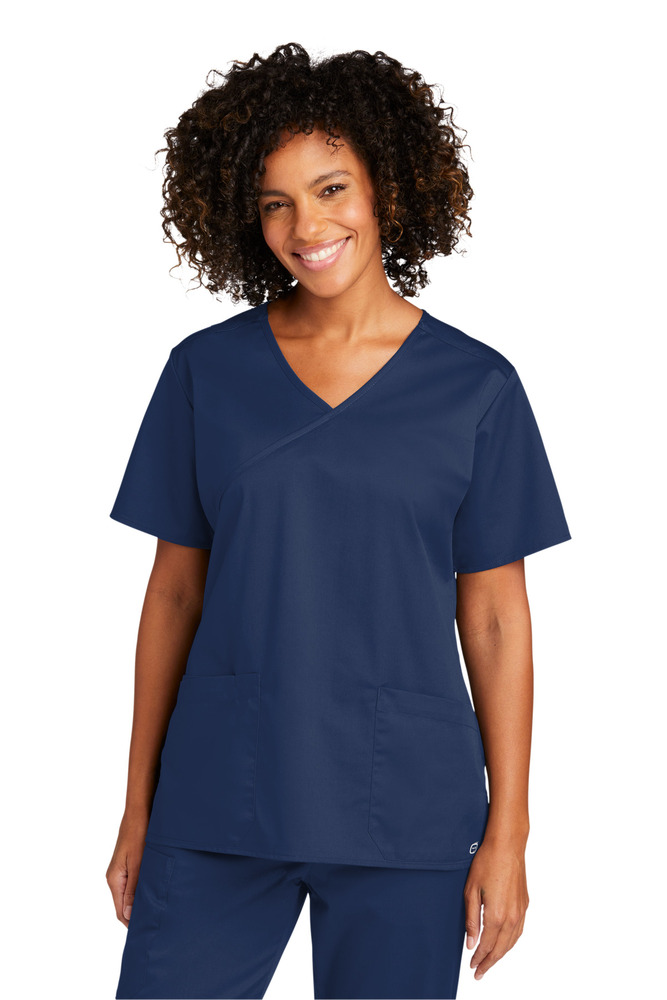 wonderwink ww4760 women's workflex ™ mock wrap top Front Fullsize