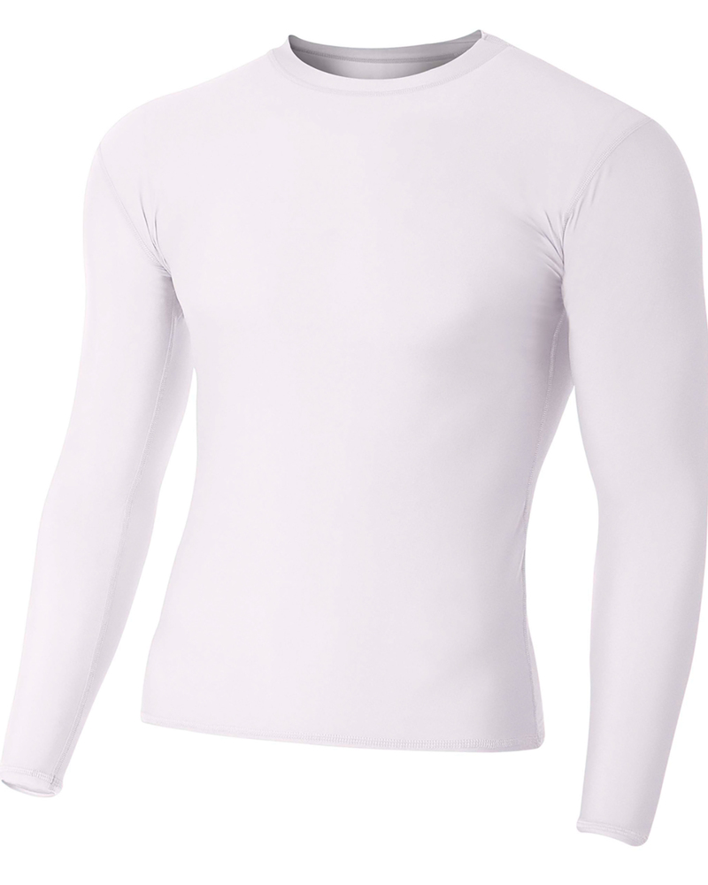 a4 nb3133 youth long sleeve compression crewneck t-shirt Front Fullsize
