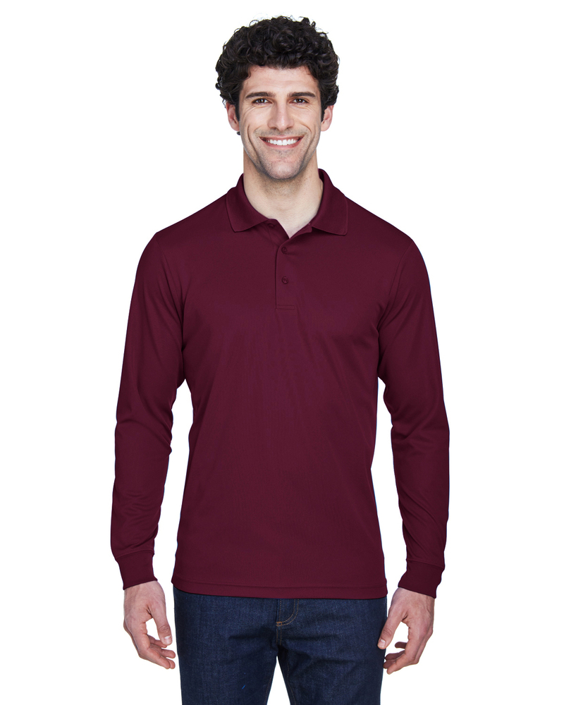 CORE365 88192 Men's Pinnacle Performance Long-Sleeve Piqué Polo Front Fullsize"