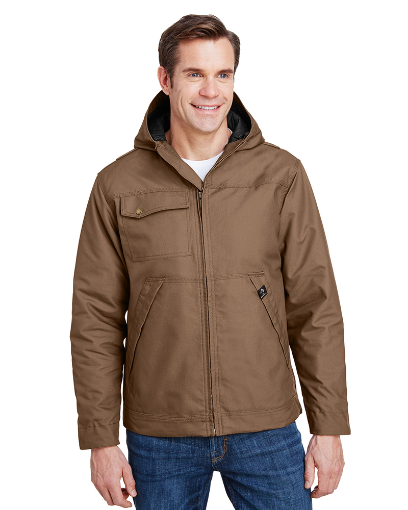 dri duck 5065 men's 8.5oz, 60% cotton/40% polyester storm shield tm hooded canvas yukon jacket Front Fullsize