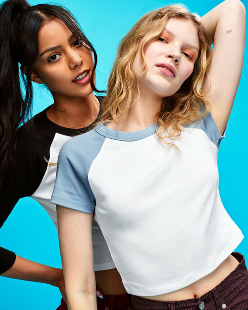 Bella + Canvas 1201 Ladies' Micro Ribbed Raglan Baby Tee Front Fullsize"