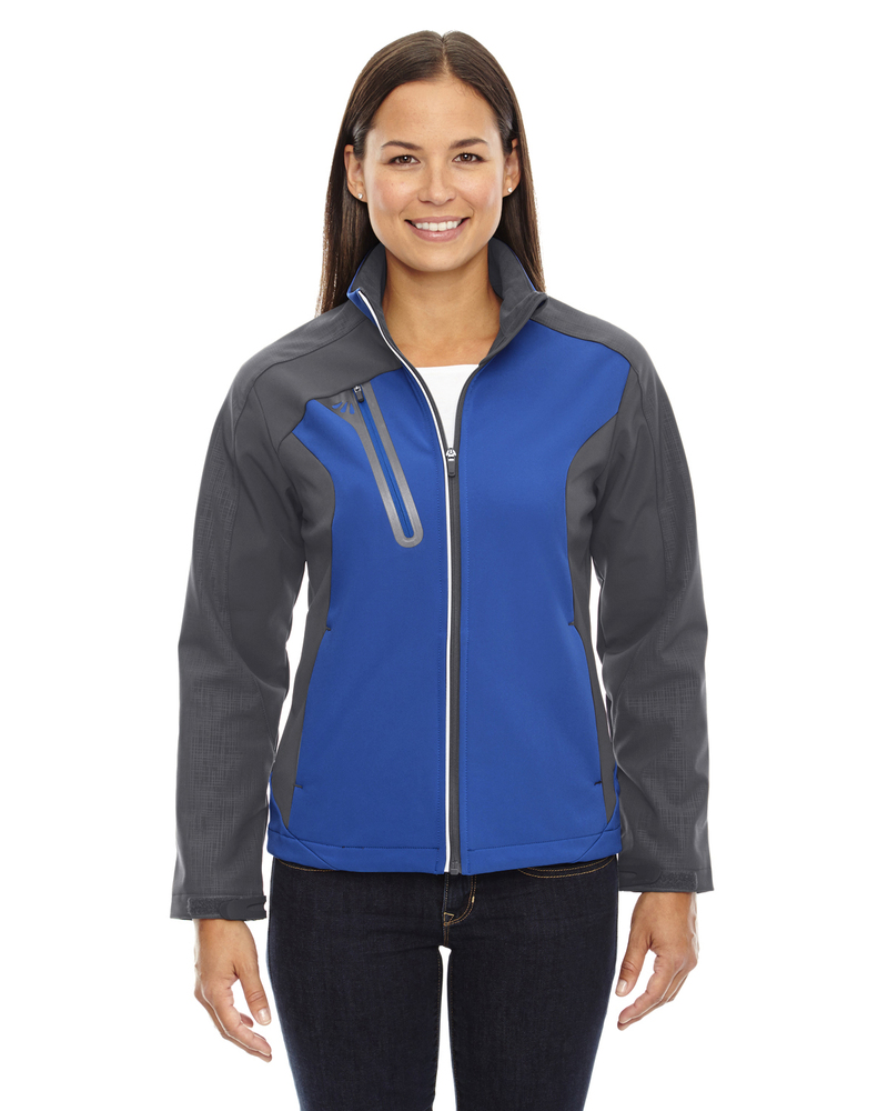 north end 78176 ladies' terrain colorblock soft shell with embossed print Front Fullsize