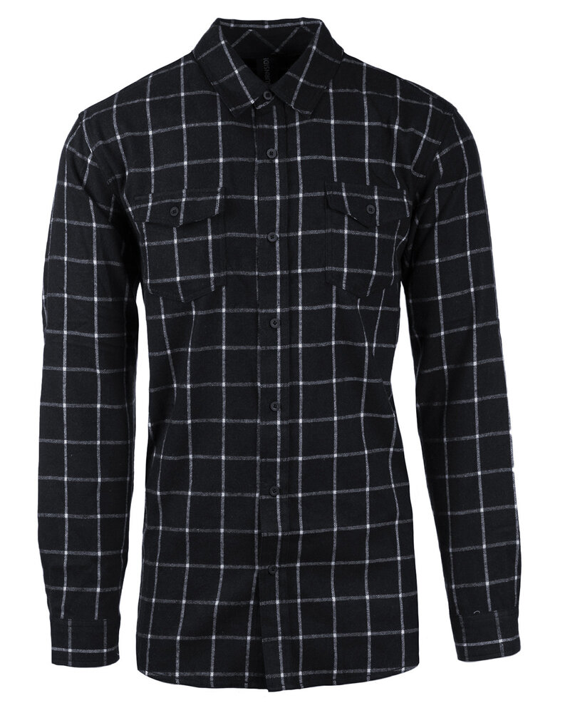 Burnside B8210 Men's Plaid Flannel Shirt Front Fullsize"
