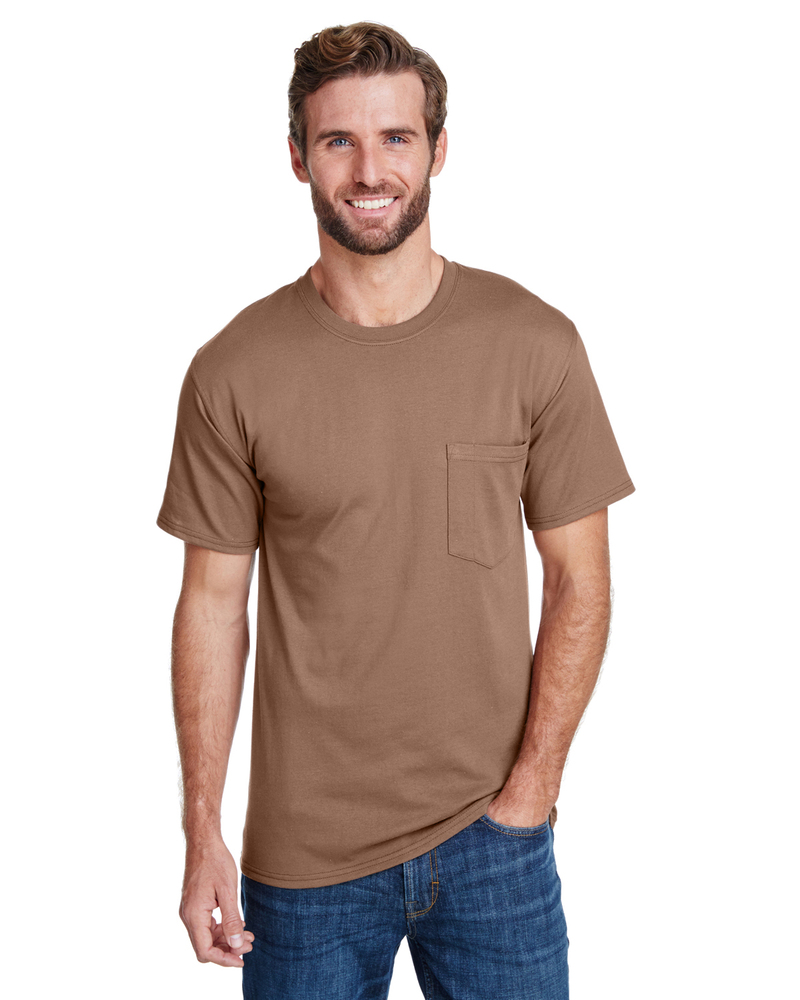 hanes w110 adult workwear pocket t-shirt Front Fullsize