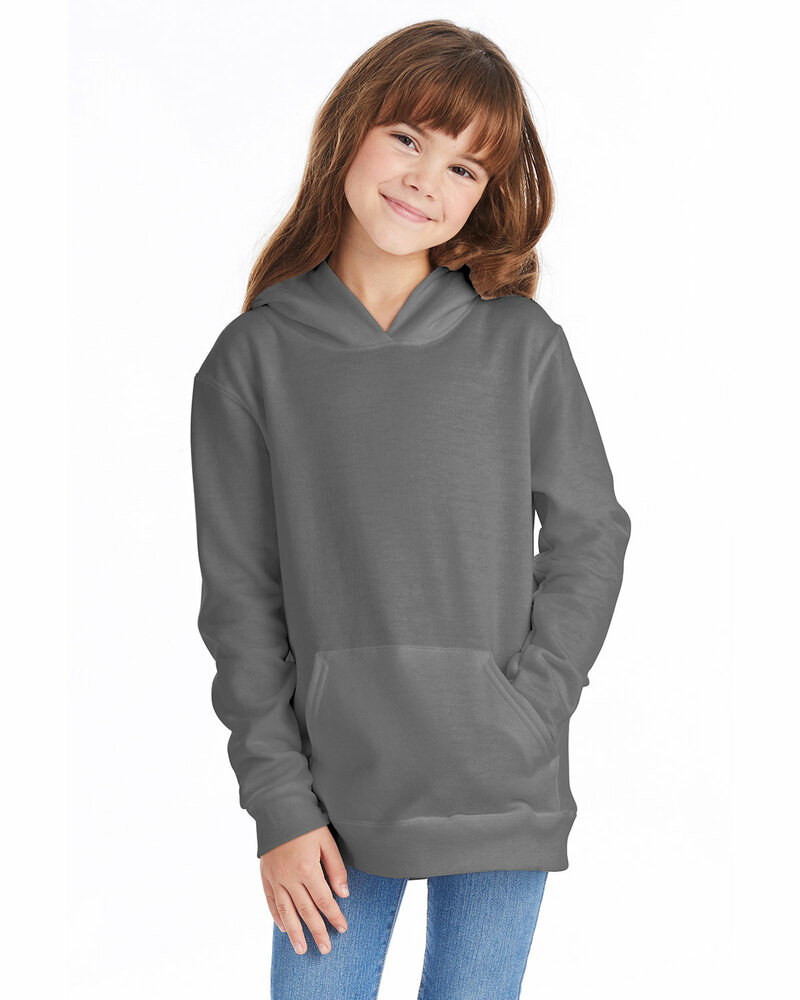 Hanes P473 Youth 7.8 oz. EcoSmart® 50/50 Pullover Hooded Sweatshirt Front Fullsize"