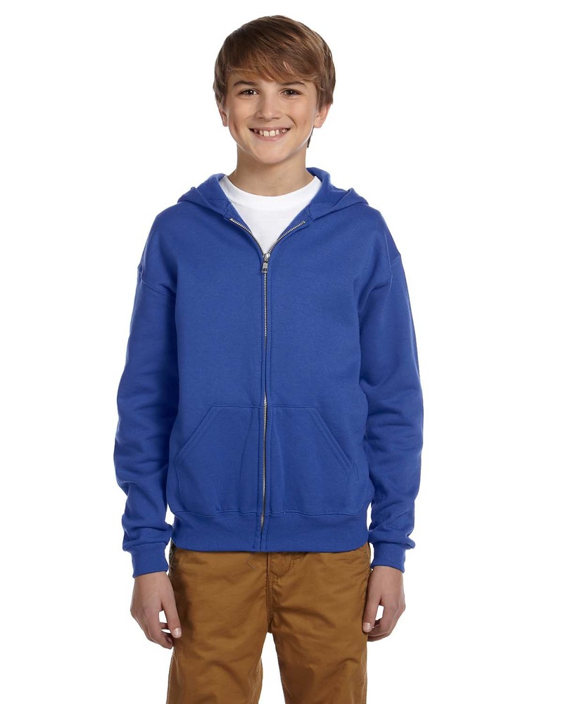 Jerzees 993B Youth 8 oz. NuBlend® Fleece Full-Zip Hooded Sweatshirt Front Fullsize"