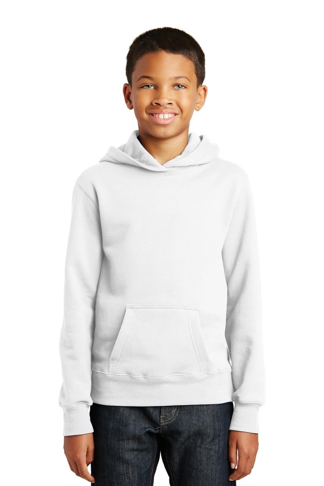 port & company pc850yh youth fan favorite fleece pullover hooded sweatshirt Front Fullsize