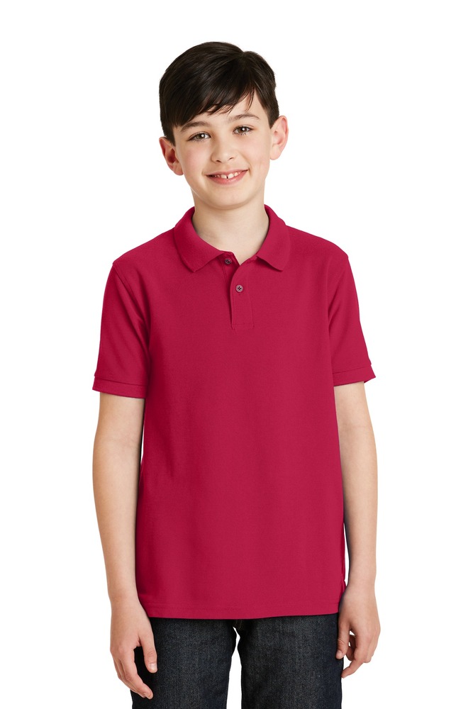 port authority y500 youth silk touch™ polo Front Fullsize