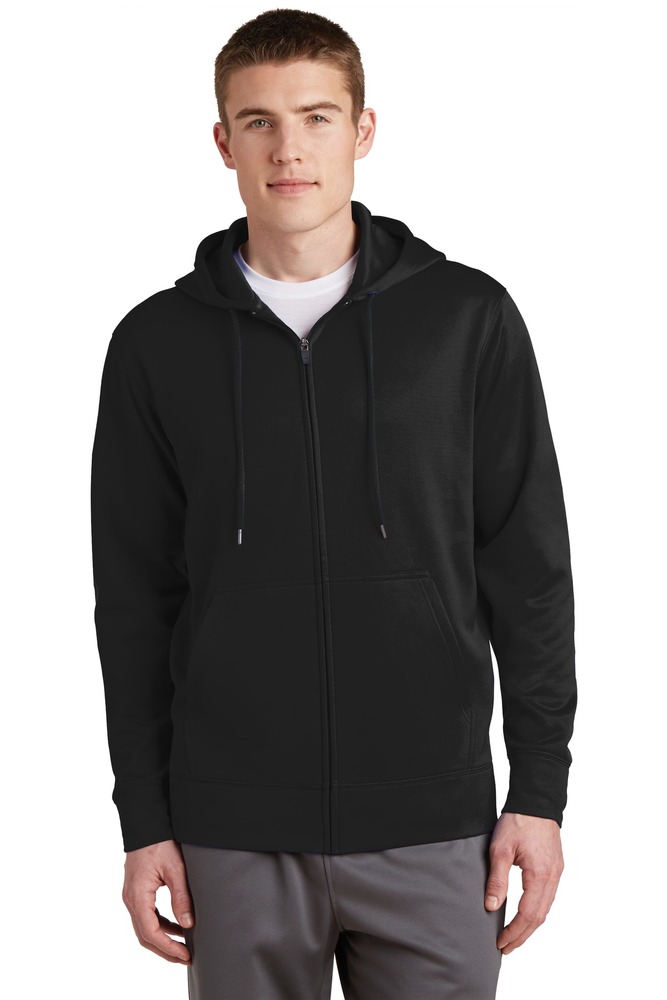 sport-tek st238 sport-wick ® fleece full-zip hooded jacket Front Fullsize