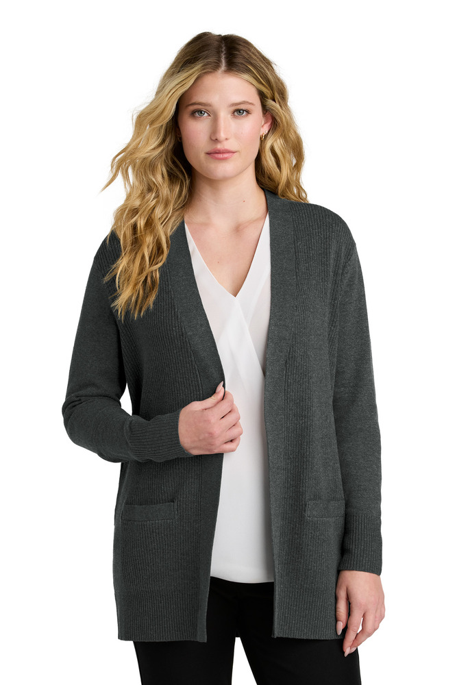 port authority lsw2890 women's easy care open-front cardigan sweater Front Fullsize