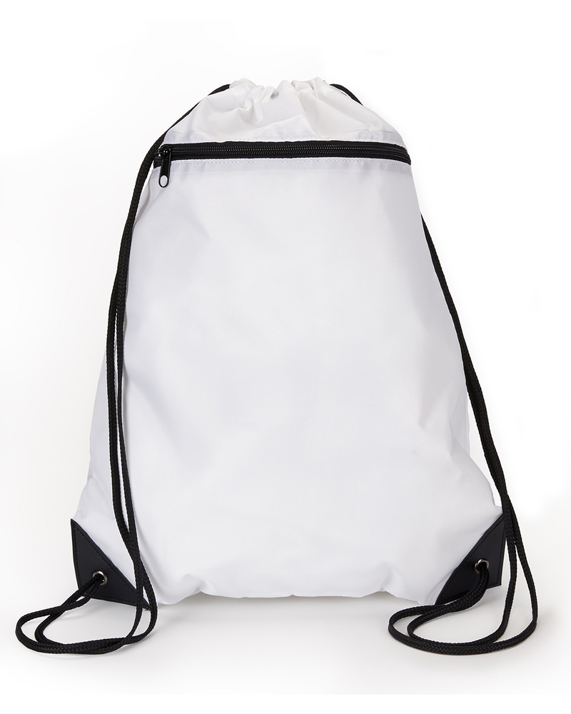 Liberty Bags 8888 Zipper Drawstring Backpack Front Fullsize"