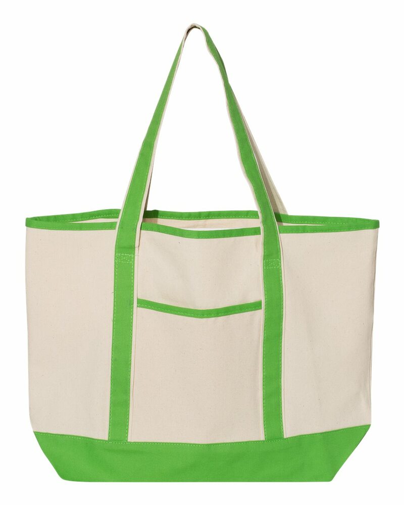 q-tees q1500 34.6l large canvas deluxe tote Front Fullsize