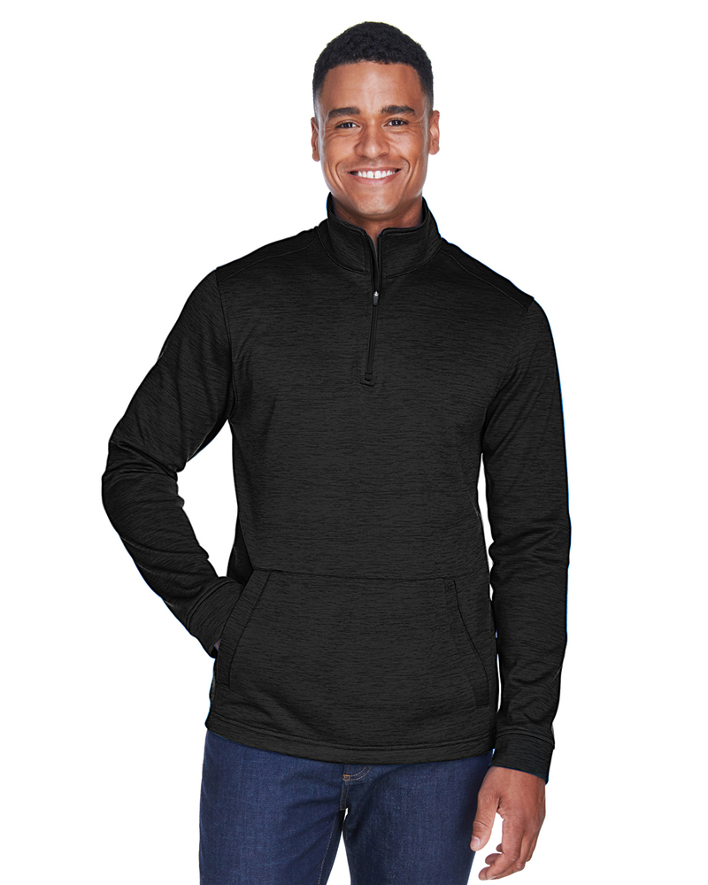 devon & jones dg798 men's newbury mélange fleece quarter-zip Front Fullsize