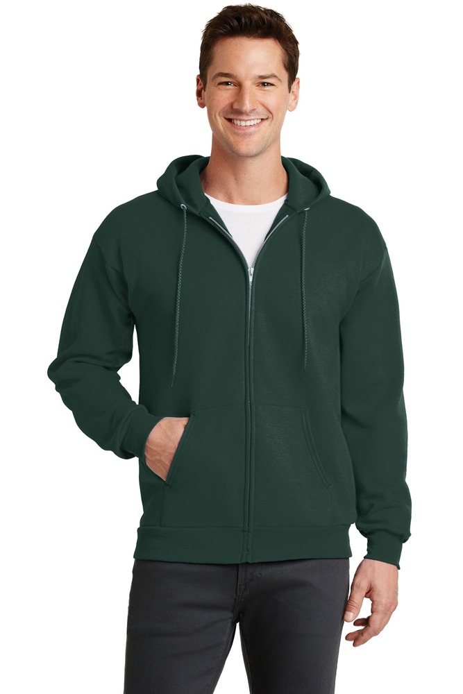 port & company pc78zh core fleece full-zip hooded sweatshirt Front Fullsize