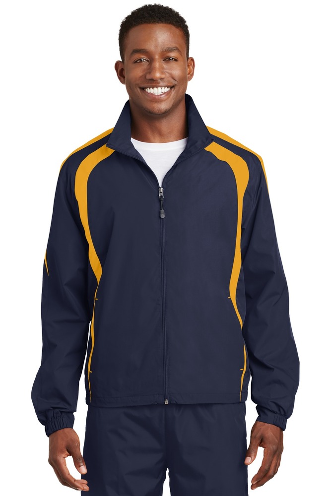 sport-tek jst60 colorblock raglan jacket Front Fullsize